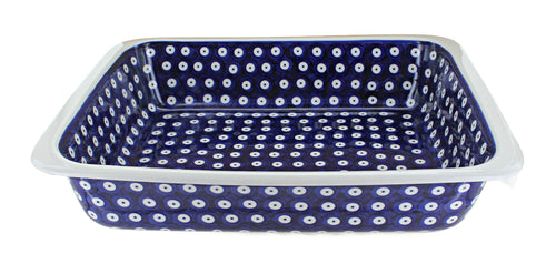 Polish Pottery Dots Large Rectangular Baker
