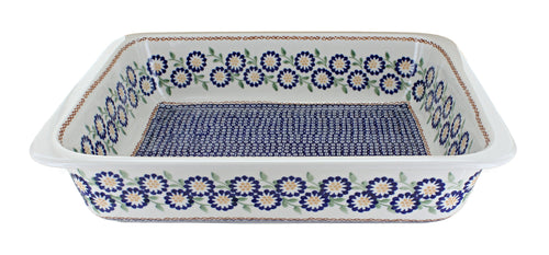 Polish Pottery Peach Blossom Large Rectangular Baker