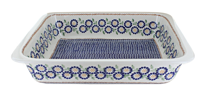Polish Pottery Peach Blossom Large Rectangular Baker