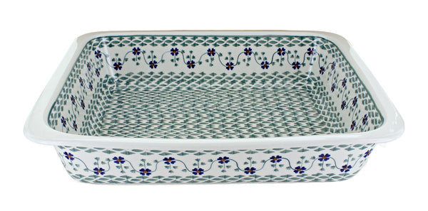 Sage Floral Large Rectangular Baker