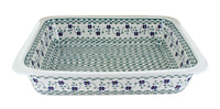 Polish Pottery Sage Floral Large Rectangular Baker