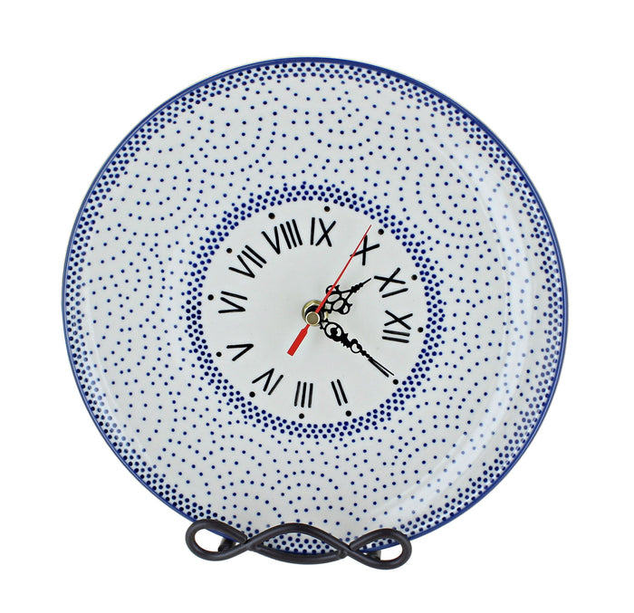 Polish Pottery Small Dots Clock