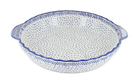 Polish Pottery Small Dots Pie Plate with Handles