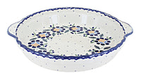Polish Pottery Sunflower Pie Plate with Handles