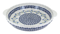 Polish Pottery Tulip Pie Plate With Handles