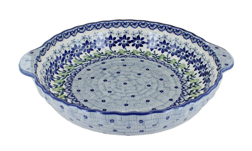 Polish Pottery Hallsey Pie Plate with Handles