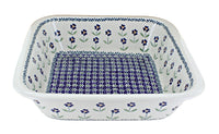 Polish Pottery Blue Daisy Large Square Baker
