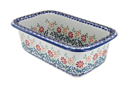 Polish Pottery Garden Bouquet Loaf Baker