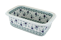 Polish Pottery Sage Floral Loaf Baker