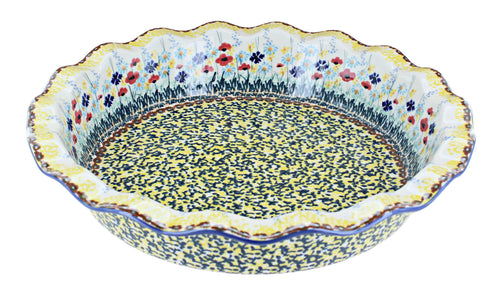 Polish Pottery Prairie Garden Pie Plate