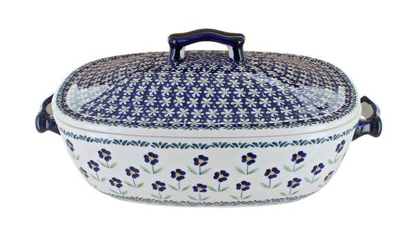 Blue Daisy Roaster with Lid