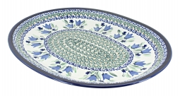 Blue Tulip Small Oval Serving Dish with Handles