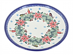 Red Wreath Dessert Plate