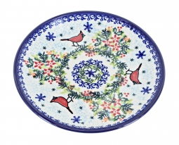 Winter Cardinal Dessert Plate