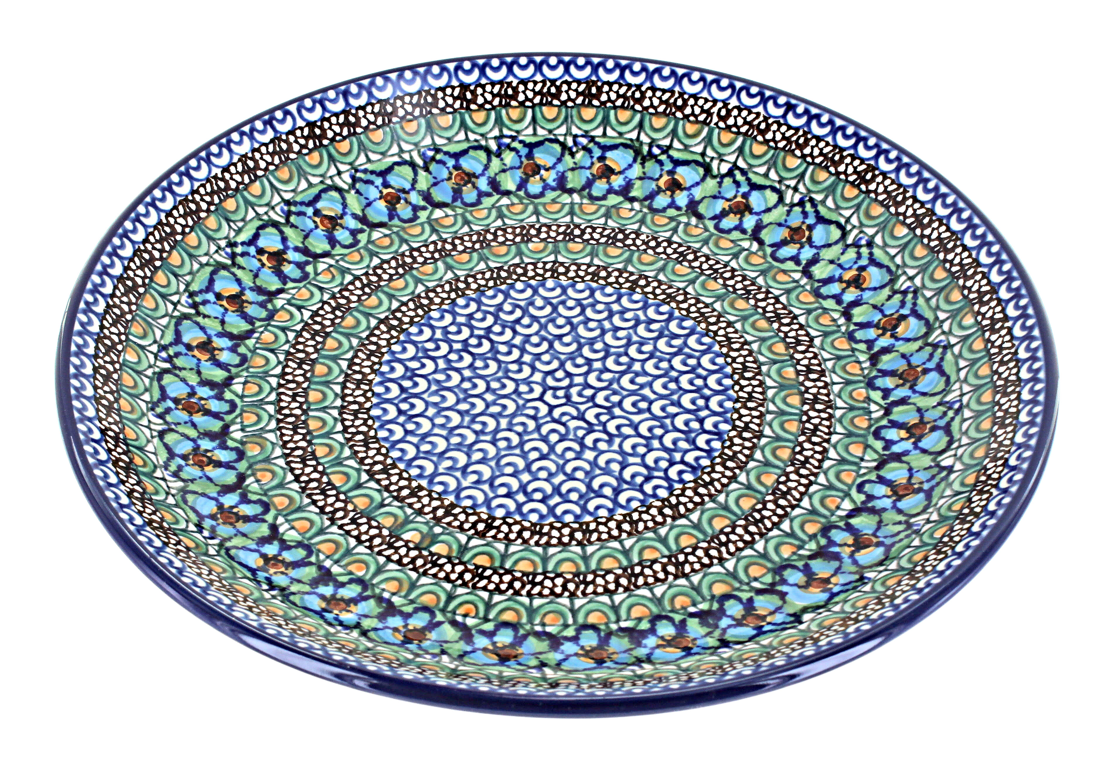 Blue Rose Polish Pottery | Mardi Gras Dinner Plate