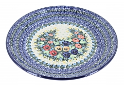 Blue Rose Polish Pottery | Joanna Dinner Plate