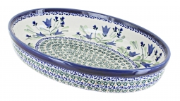 Blue Tulip Medium Oval Baker