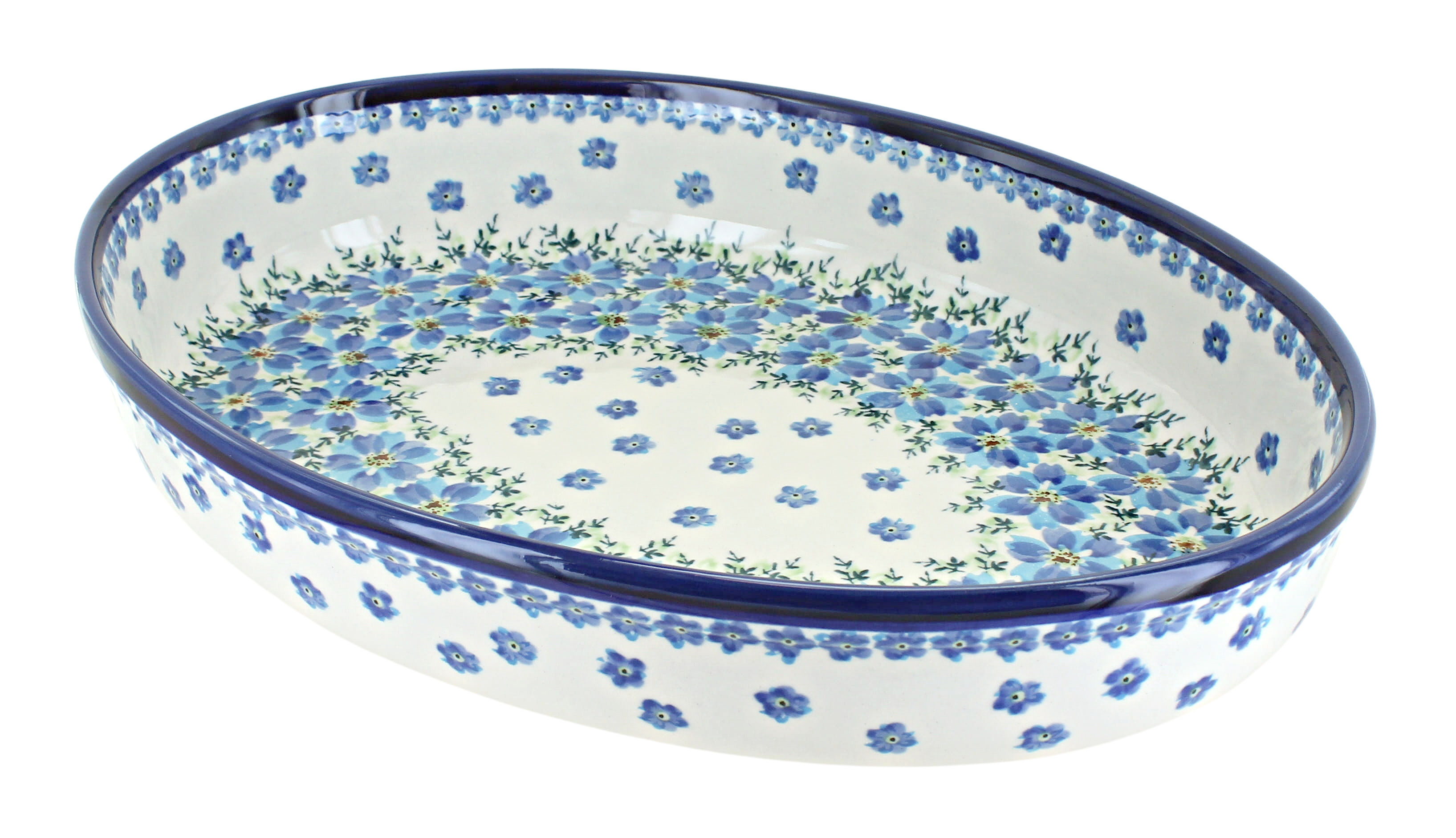 Blue Rose Polish Pottery | Kalina Medium Oval Baker