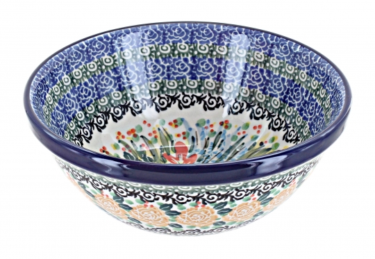 Polish Pottery - Muffin Pan - Summer Blossoms - The Polish Pottery Outlet