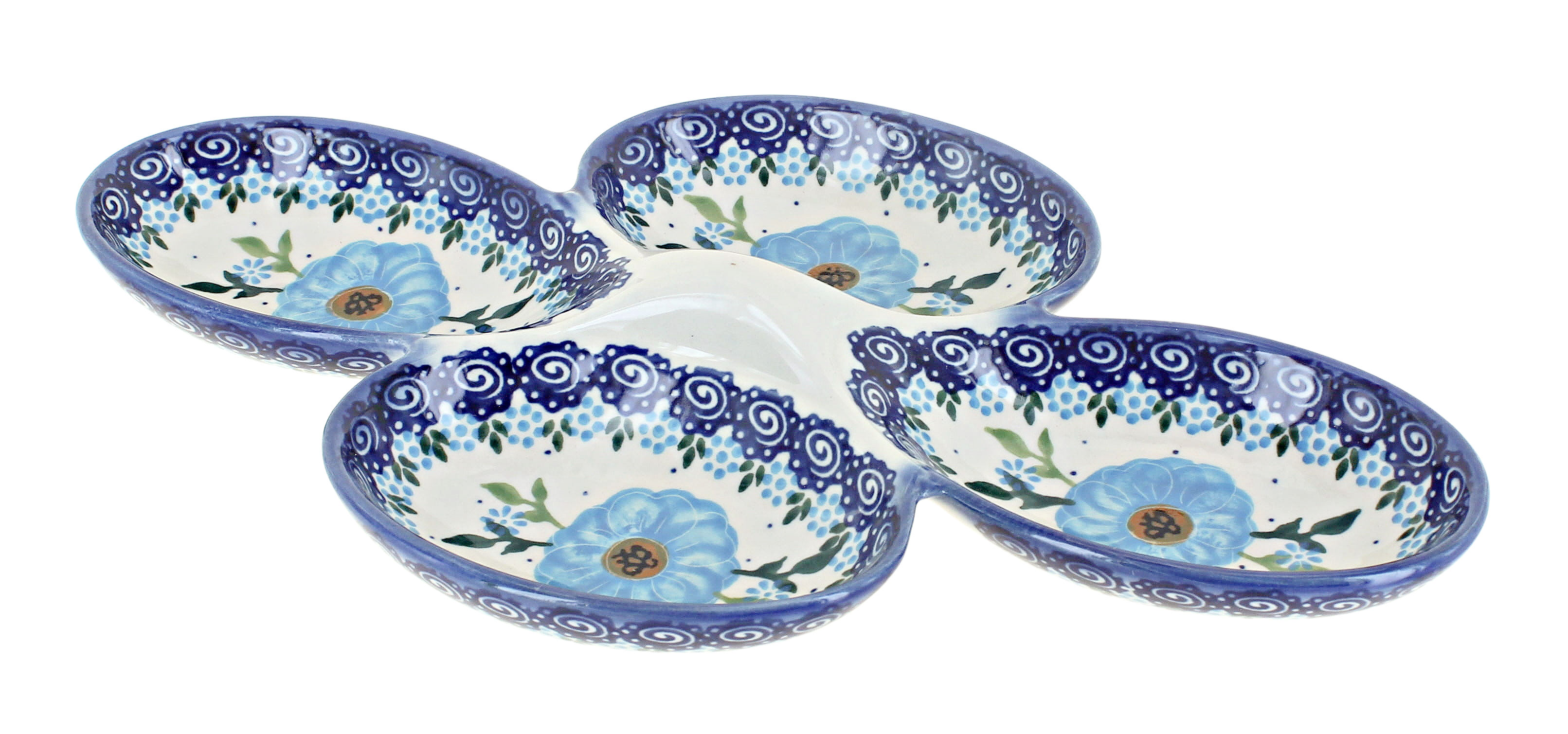 Blue Rose Polish Pottery Blue Violet Measuring Cup Set