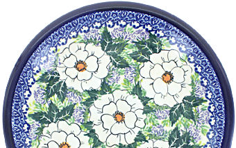 Polish Pottery Loaf Pan 8 8 Blue Wildflower Meadow Theme UNIKAT —  PolishPotteryOnline