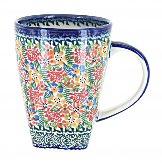 17 oz Red Tall and Tapered Ceramic Coffee Mug