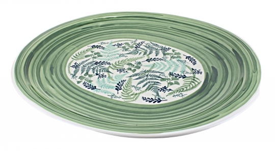 Blue Rose Polish Pottery | Floating Fern Large Oval Platter