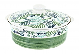 Floating Fern Deep Round Baker with Lid