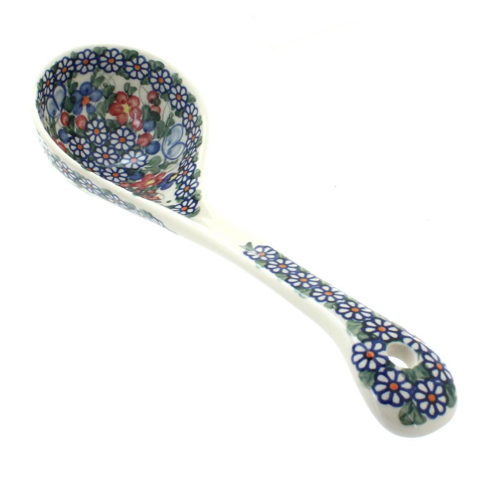 Blue Rose Polish Pottery | Garden Butterfly Soup Ladle