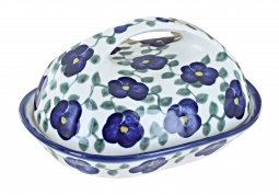 Violets Butter Dish