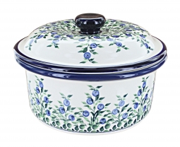 Porcelain Vine Round Baker with Lid