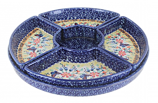 Blue Rose Polish Pottery Daisy Surprise Muffin Pan 