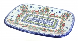 Winter Cardinal Large Rectangular Serving Platter