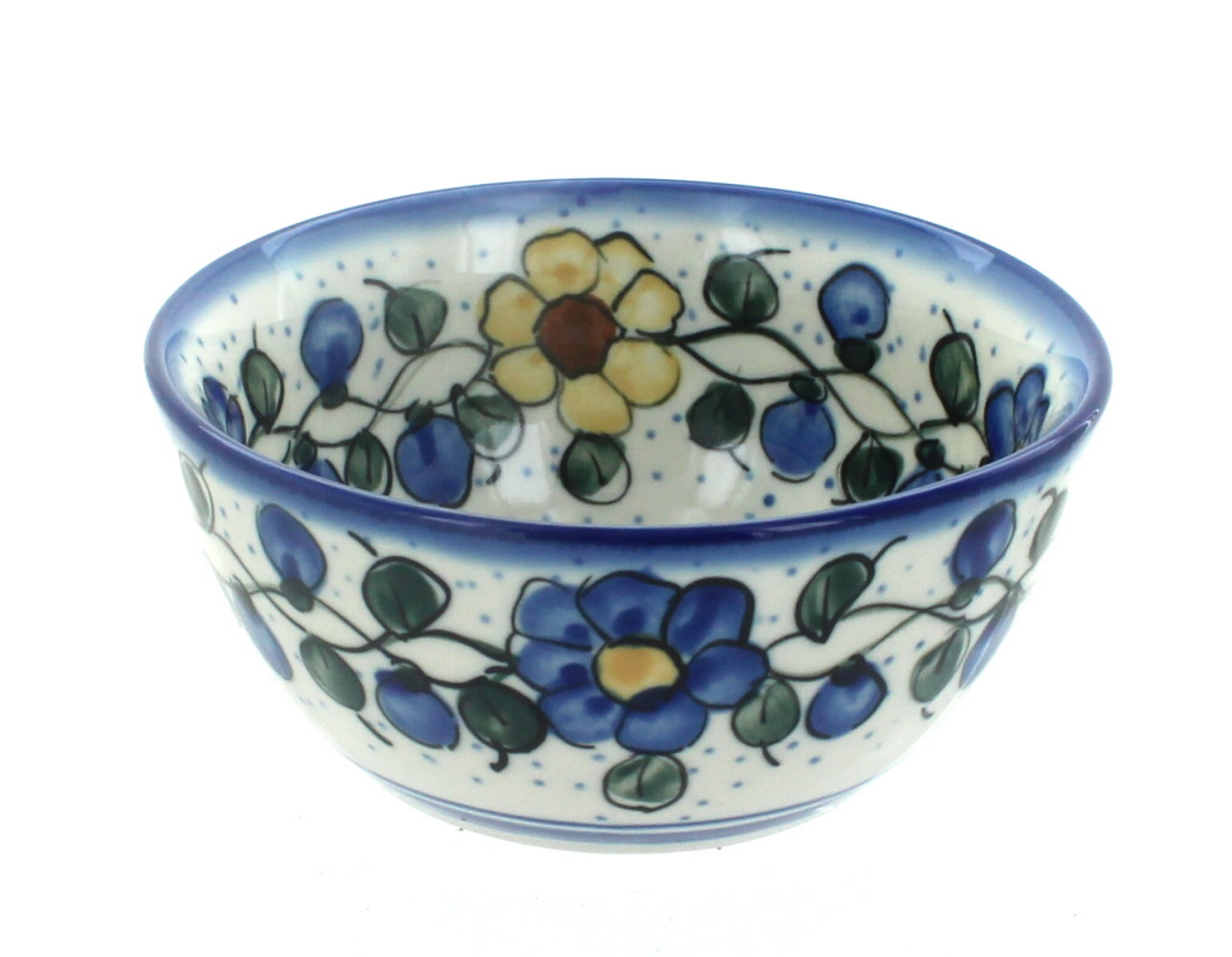 Blue Rose Polish Pottery | Geranium Dessert Bowl