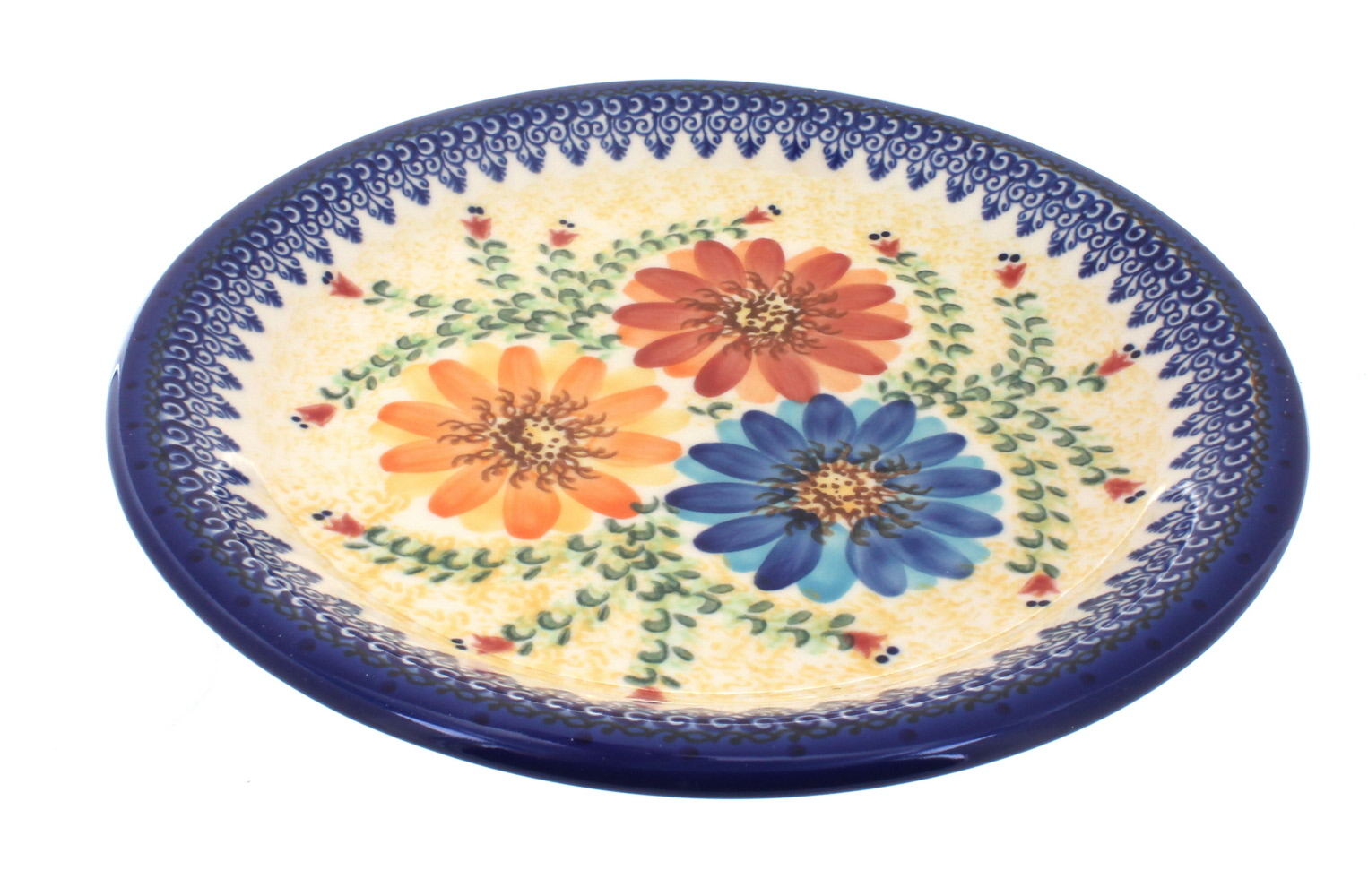 Blue Rose Polish Pottery | Autumn Burst Dinner Plate