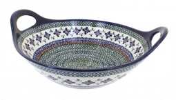 Mosaic Flower Deep Bowl with Handles