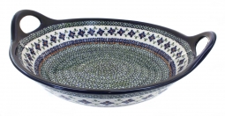 Mosaic Flower Large Deep Bowl with Handles