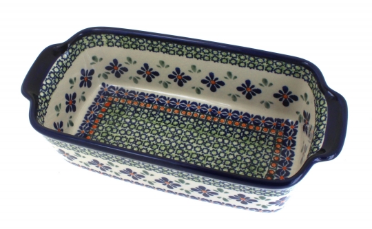 Polish pottery loaf, buy meatloaf pan.Watercolor Flowers pattern