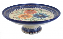 Blue Rose Polish Pottery  Georgia Blue Ring Cake Pan