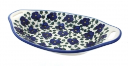 Violets Oval Dish with Handles