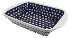 Stars & Stripes Large Rectangular Baker with Handles