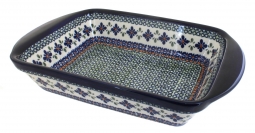 Mosaic Flower Large Rectangular Baker with Handles