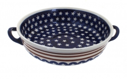 Stars & Stripes Round Casserole with Handles