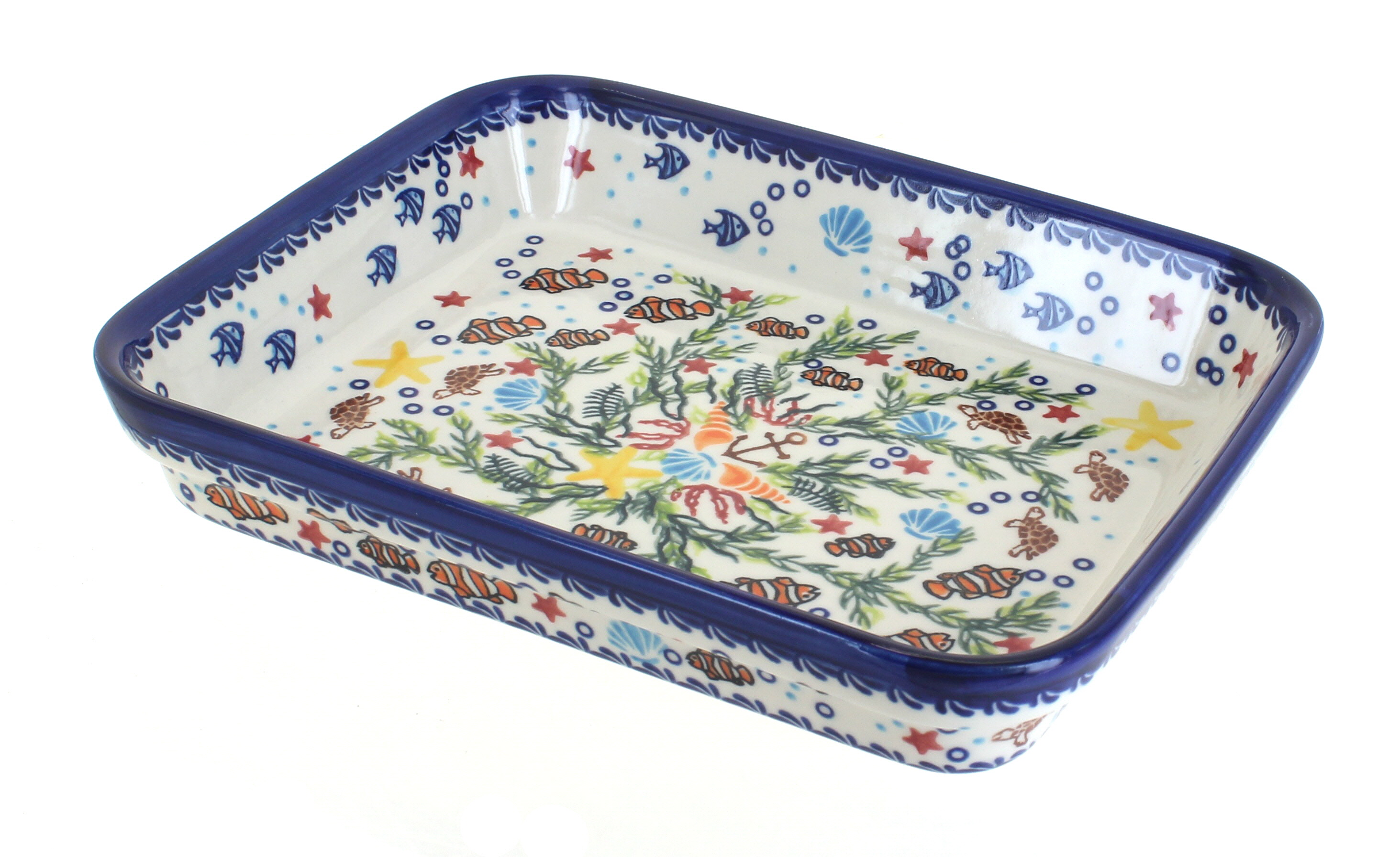 Blue Rose Polish Pottery | Atlantis Medium Rectangular Baker