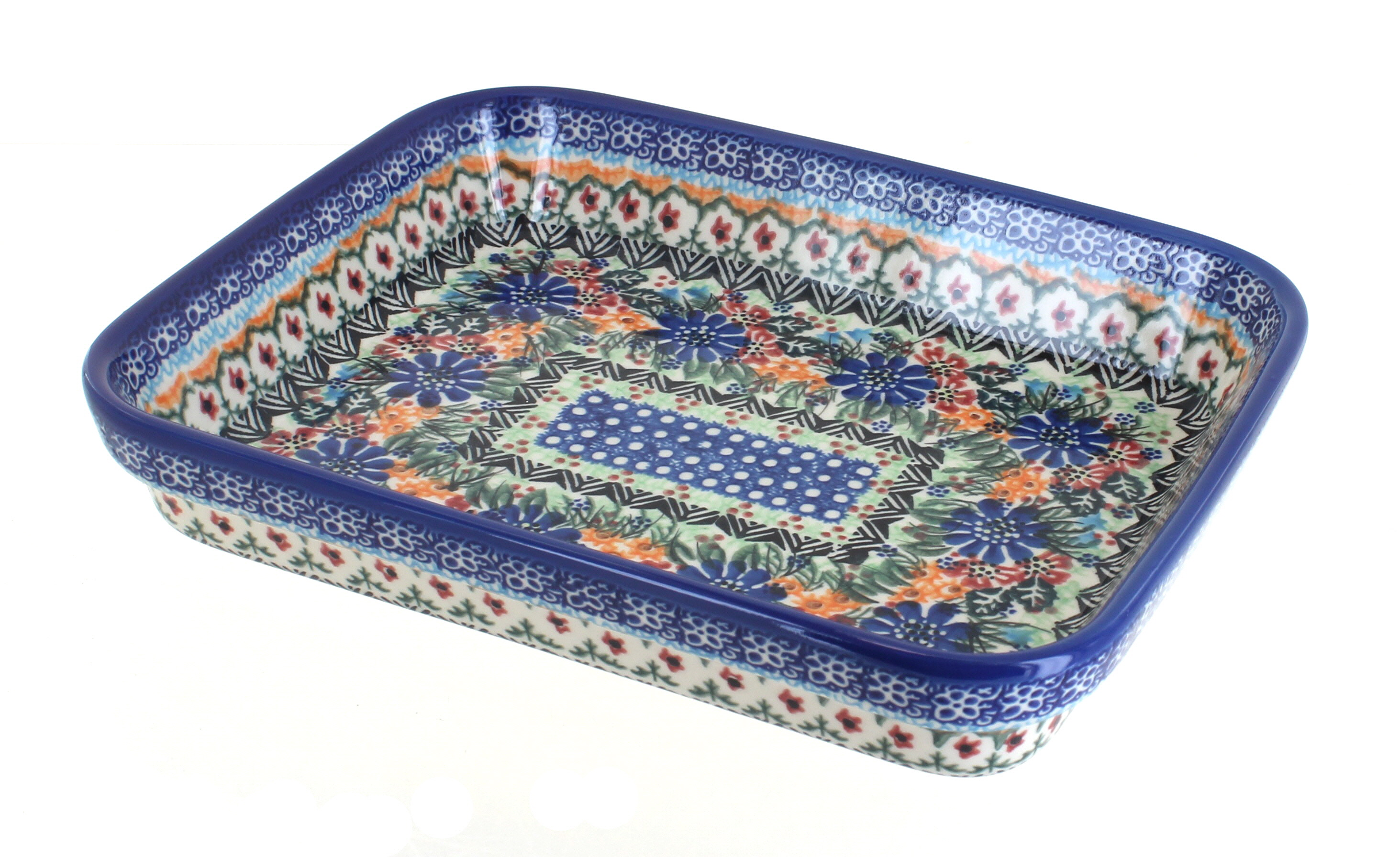 Blue Rose Polish Pottery | Ashley Medium Rectangular Baker