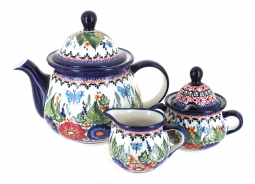 Floral Butterfly Three Piece Tea Set