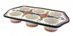 Blue Rose Polish Pottery Spring Blossom Muffin Pan, 1 - Fry's Food Stores