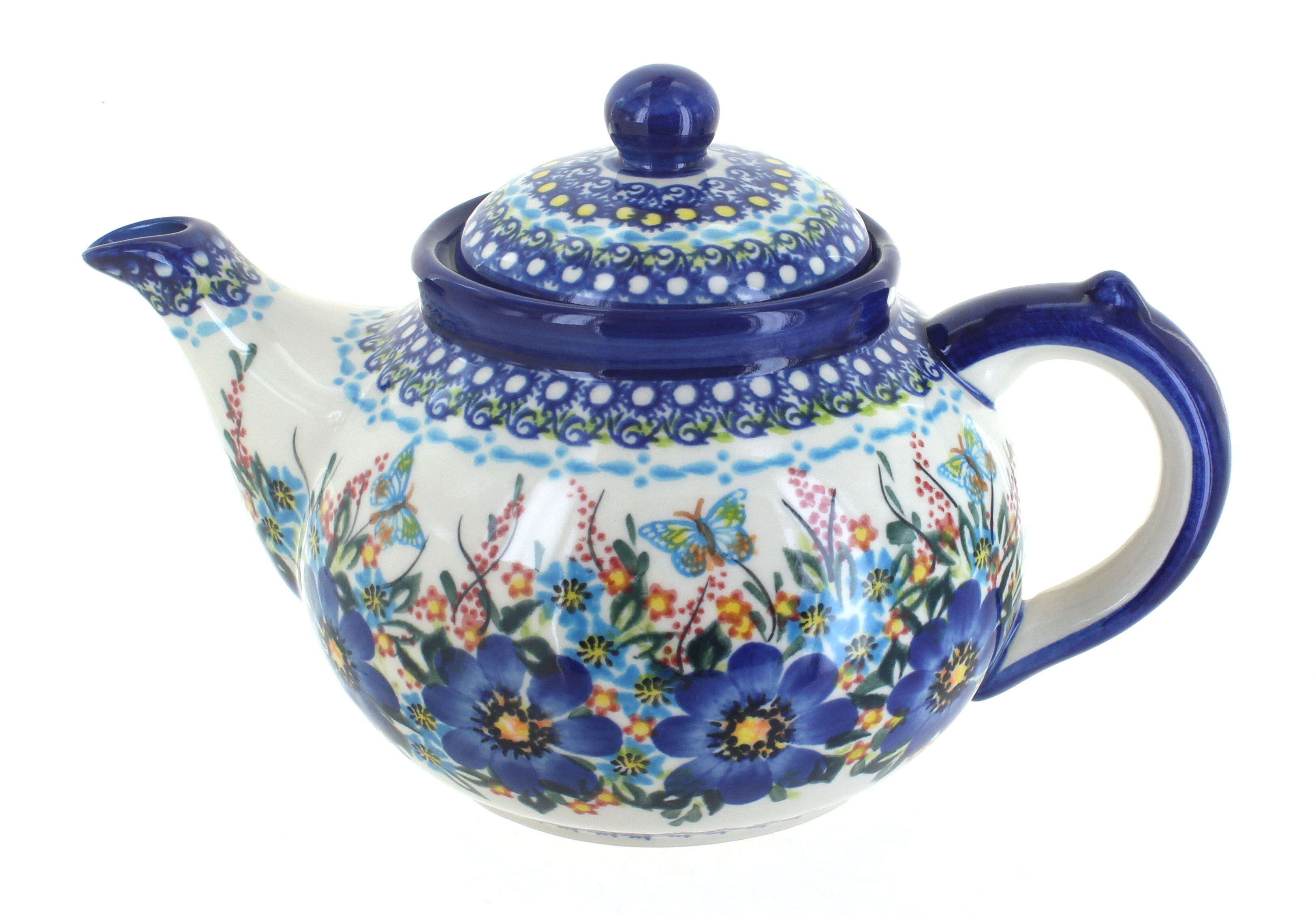 Blue Rose Polish Pottery | Garden of Blue Teapot