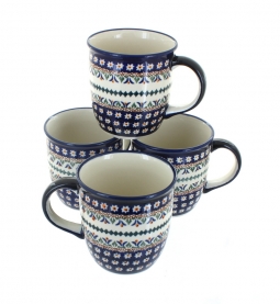 Blue Rose Polish Pottery Stars & Stripes Medium Bell Shape Mug, 1 - Jay C  Food Stores