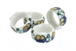 Pansies Napkin Ring Set